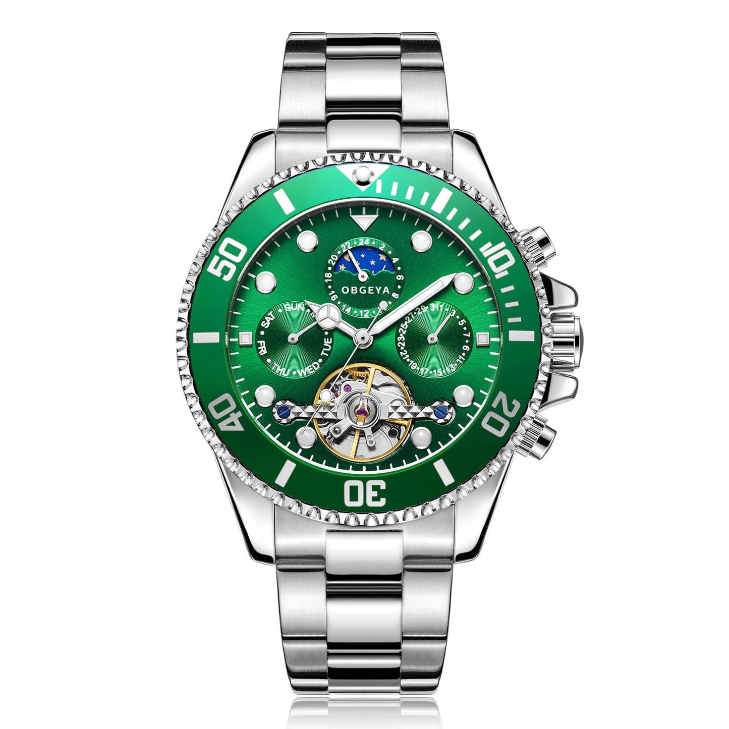 Stainless Automatic Tourbillon Wristwatch