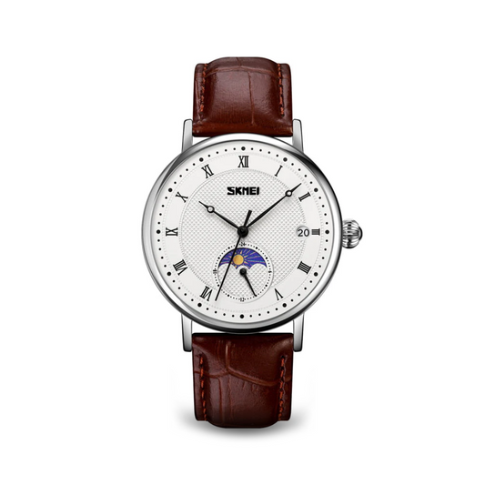 Stainless Steel Crystal Moon Phase Watch